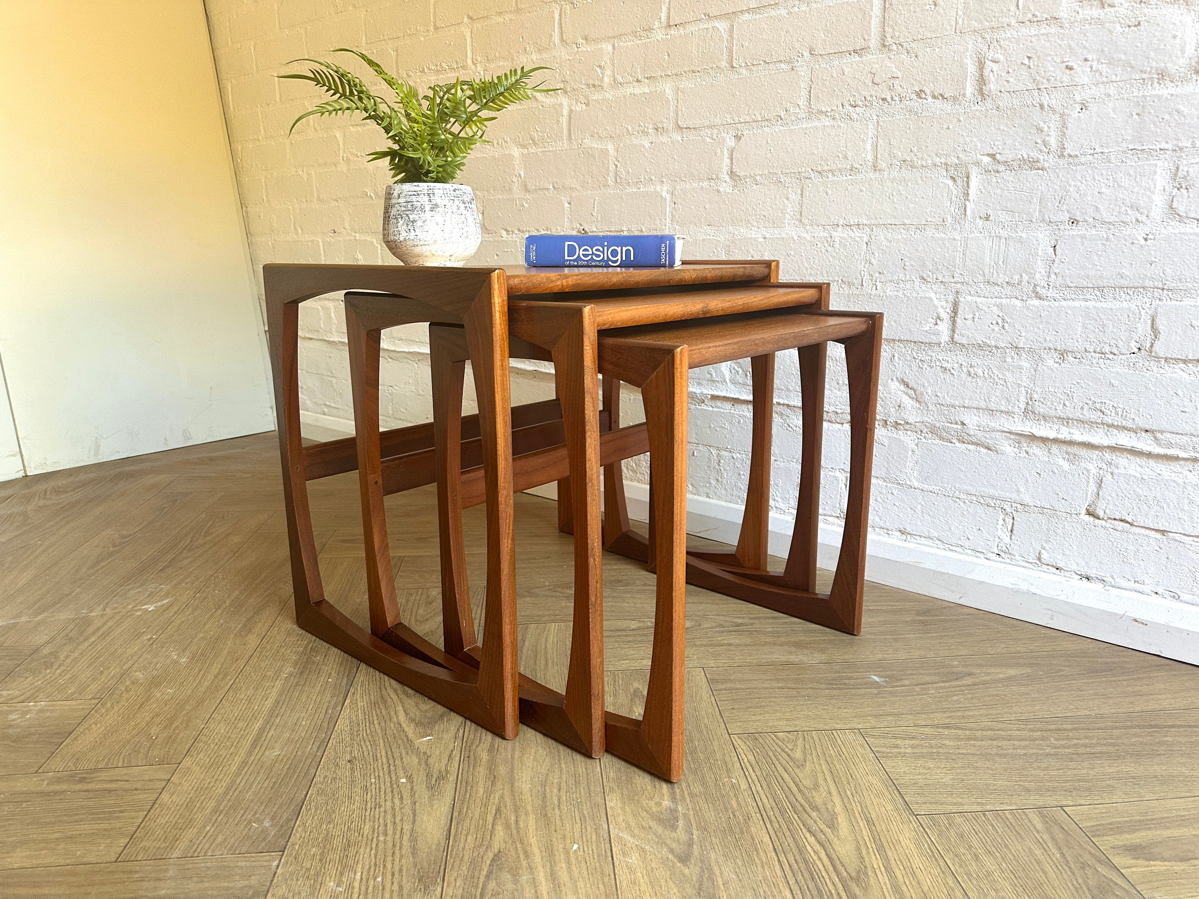 G Plan ‘Quadrille’ Nest of 3 Teak Tables 1960s Mid Century  Vintage Original  