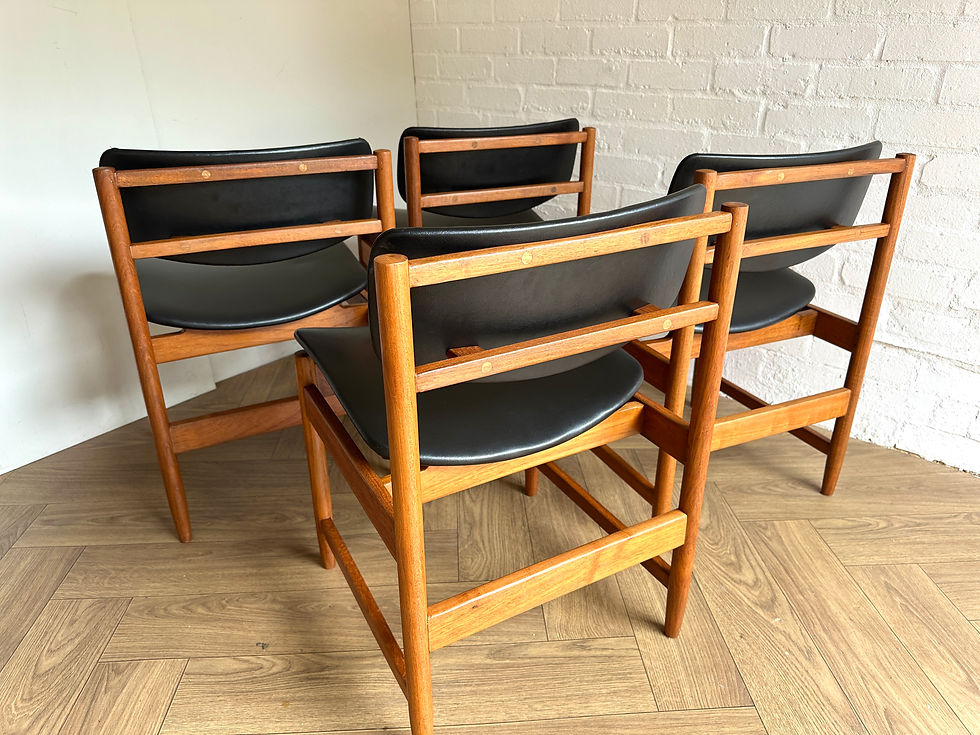 Thumbnail: Danish Mid Century Teak Dining Chairs  Vintage Retro set of 4 floating 1960s