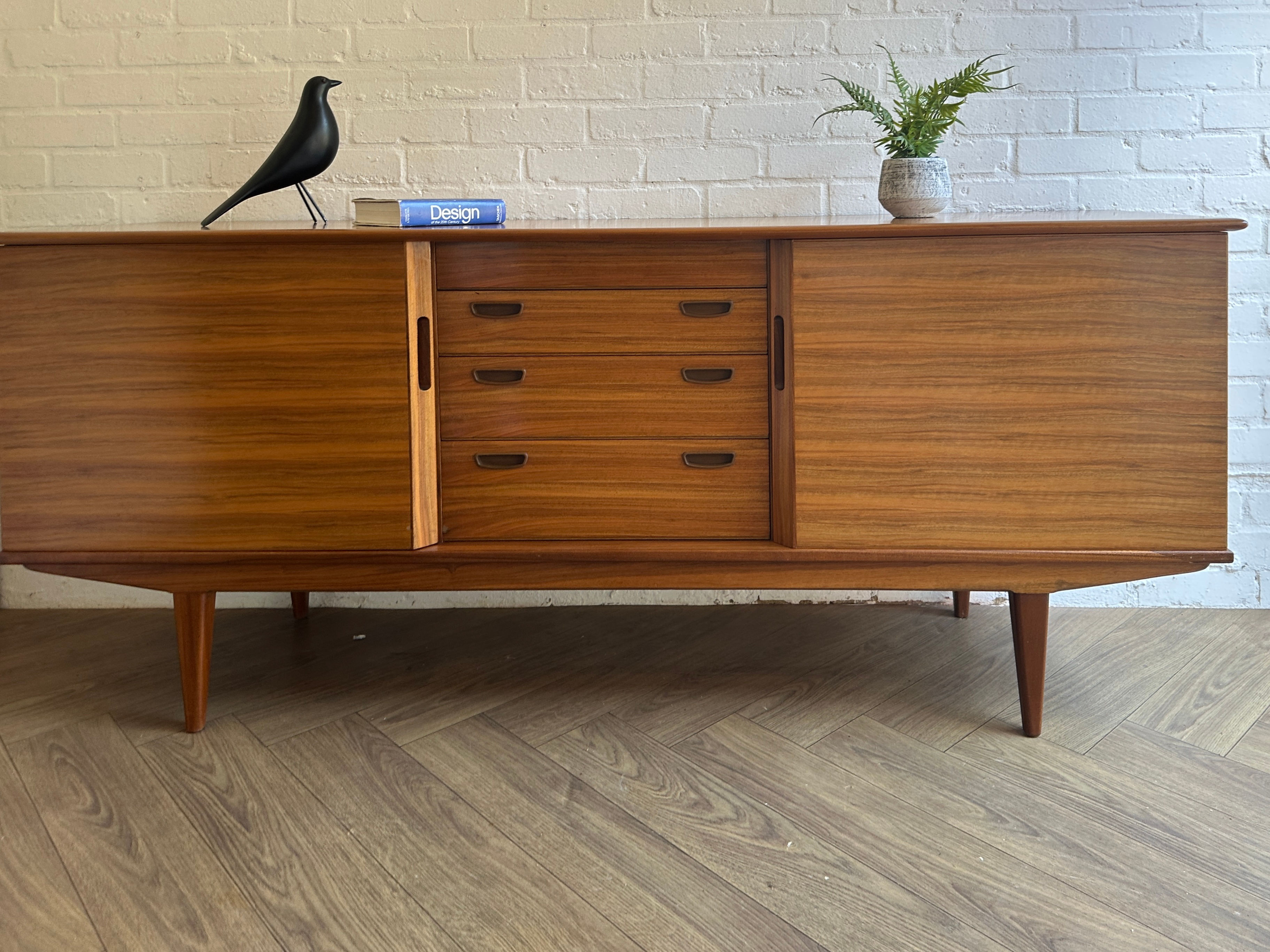 Mid Century ‘Harrow’ Sideboard in Walnut by Alfred Cox 1960s Vintage Retro