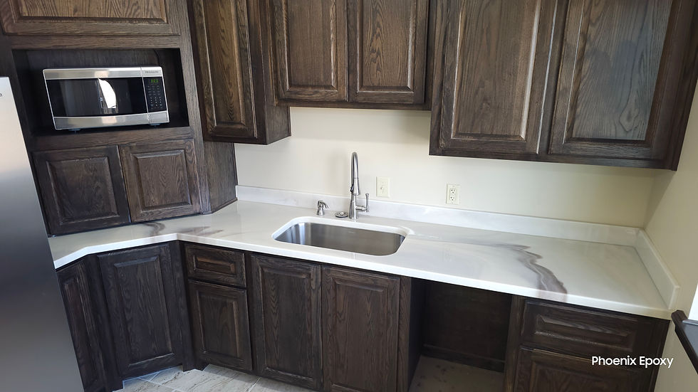 Epoxy Countertop Soft Tan with Brown