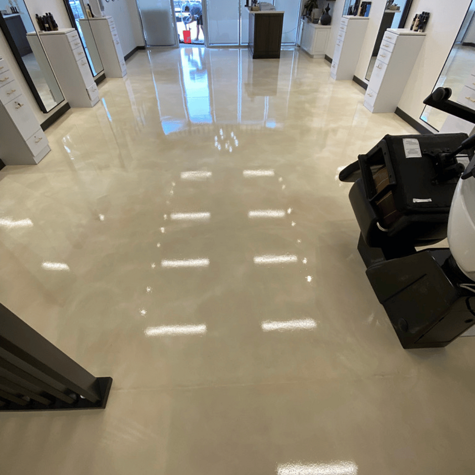 Commercial metallic epoxy floor