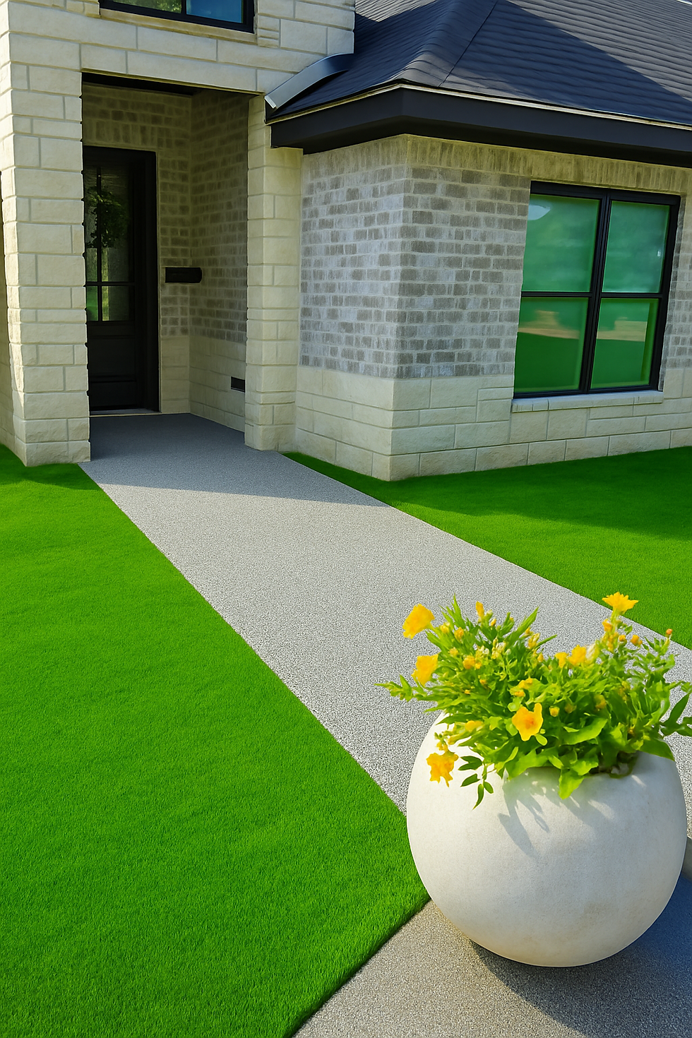 Epoxy Flake Flooring on front sidewalk