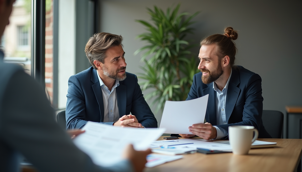 Business owner talking and CPA talking about creating a profit-sharing plan