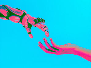 Roboter robot AI KI künstliche Intelligenz artificial intelligence hand technisch technical support Unterstützung Zukunft future science Wissenschaft