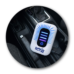 White ecoinvention device in car console