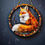 Thumbnail: Fox Round Suncatcher Faux Stained Glass 8" 2D Acrylic Window Hanging Decor