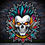 Thumbnail: Punk Guitar Skull Sticker 4in | Mohawk Skull BOPP Vinyl | Rock Decal