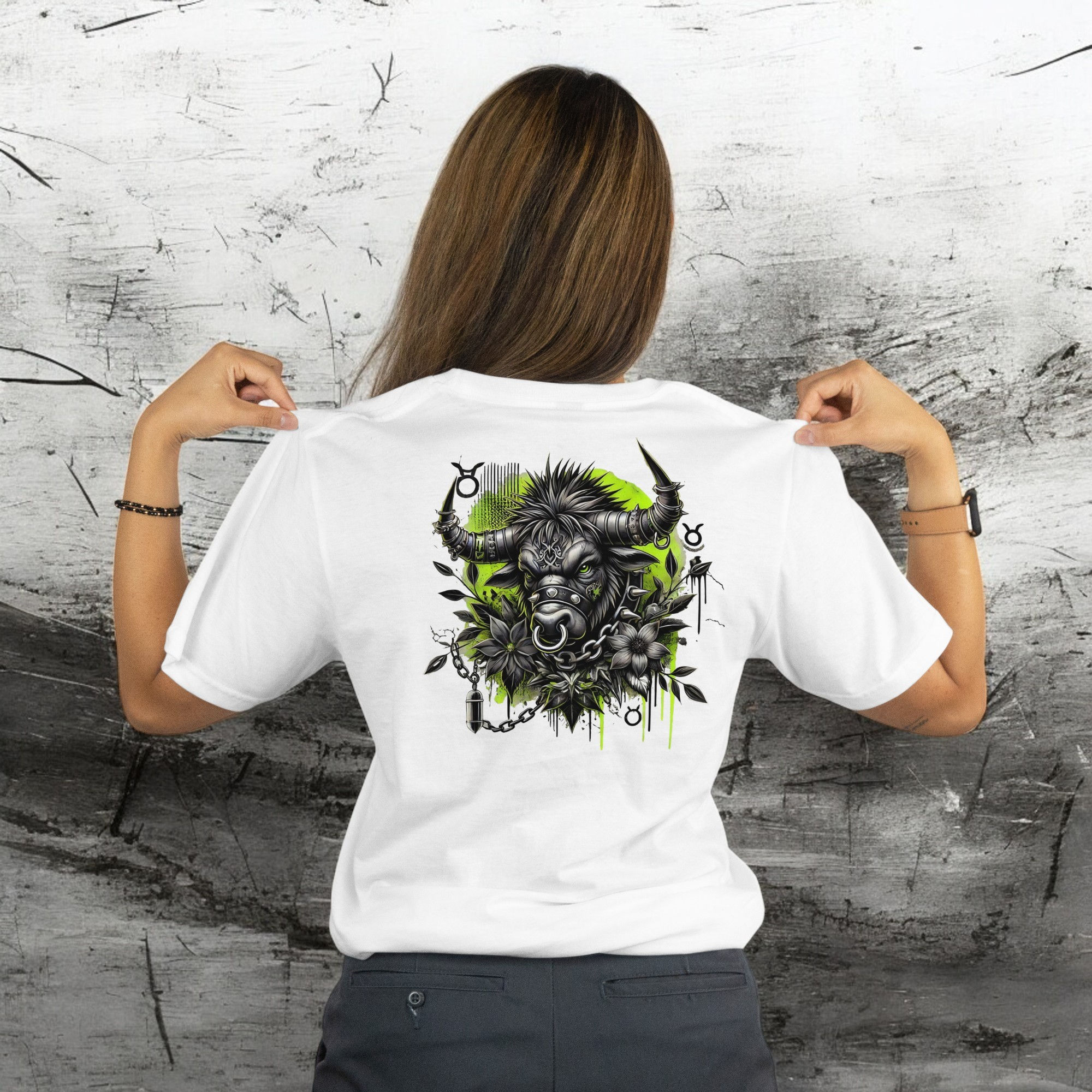 Punk Taurus Bull T-Shirt 100% Cotton Gothic Biker Tee L-3X Alternative Streetwear