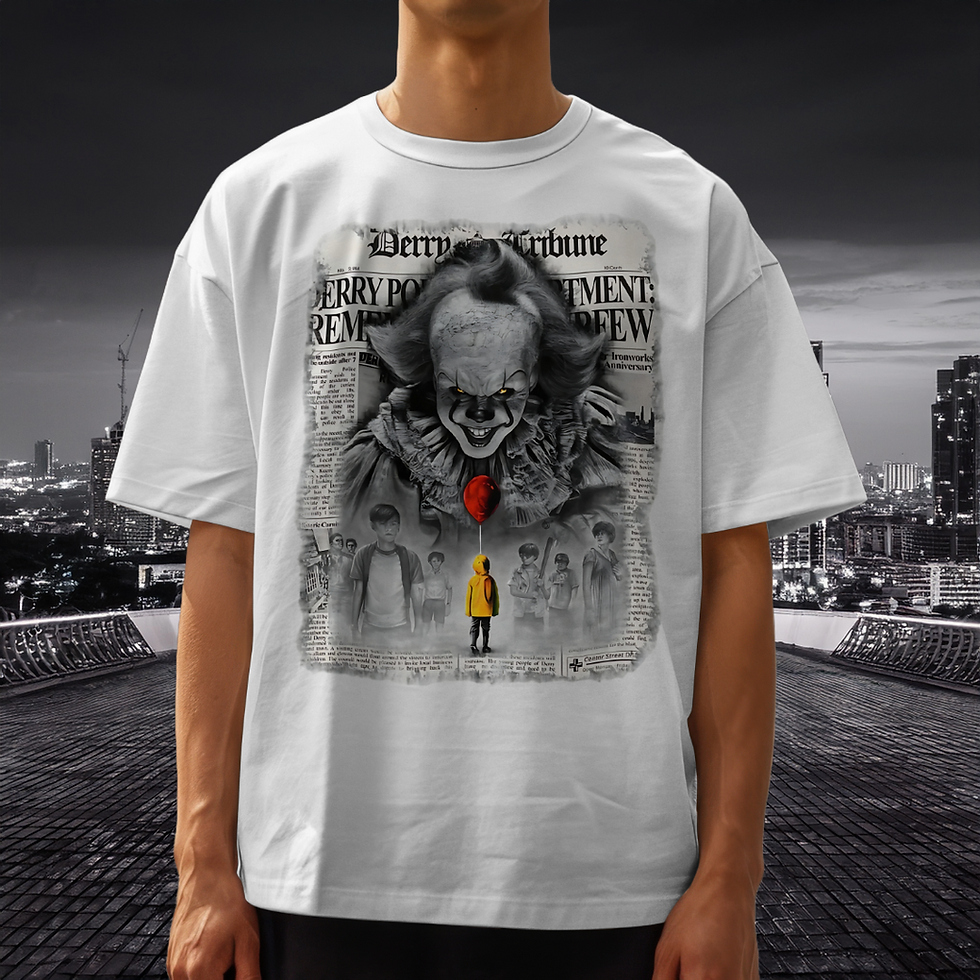 Horror Clown T-Shirt IT Style – Creepy Graphic Tee 100% Cotton L-3X Sizes