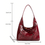 Thumbnail: PU Leather Shoulder Bag – 13.4x14.6x4.1in Tote with Bow Accent