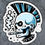 Thumbnail: Punk Skull Mohawk Sticker 4in | Smoking Skull BOPP Vinyl | Gothic Decal