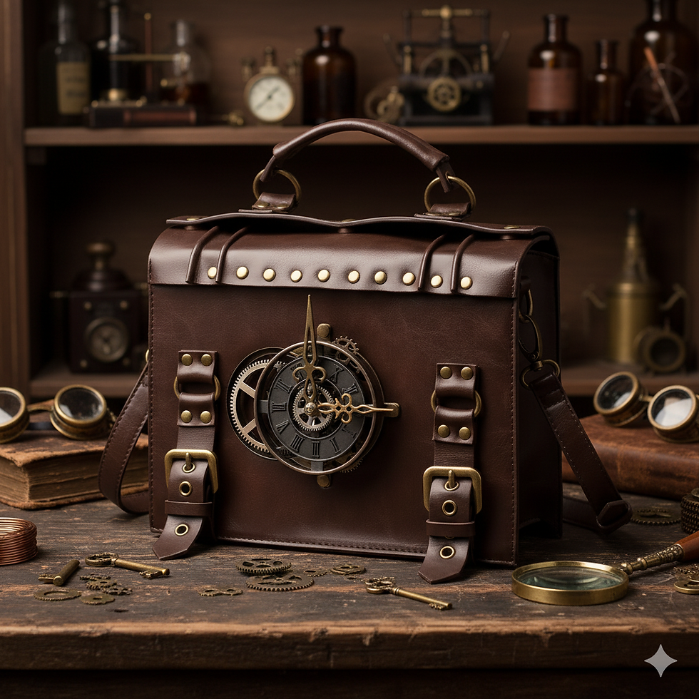 Steampunk Women's Tote & Crossbody Bag - Goth Skull Shoulder Purse