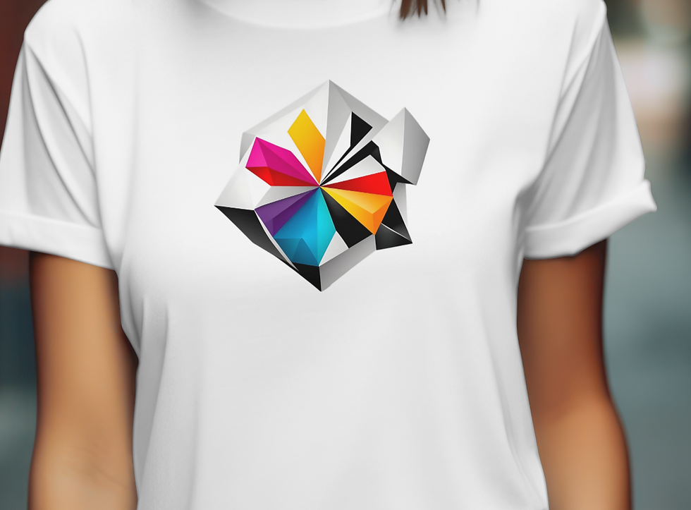 Geometric Color Burst T-Shirt - Abstract Art Design