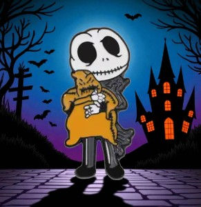 Jack Skellington & Oogie Boogie Hug Enamel Pin – Nightmare Before Christmas