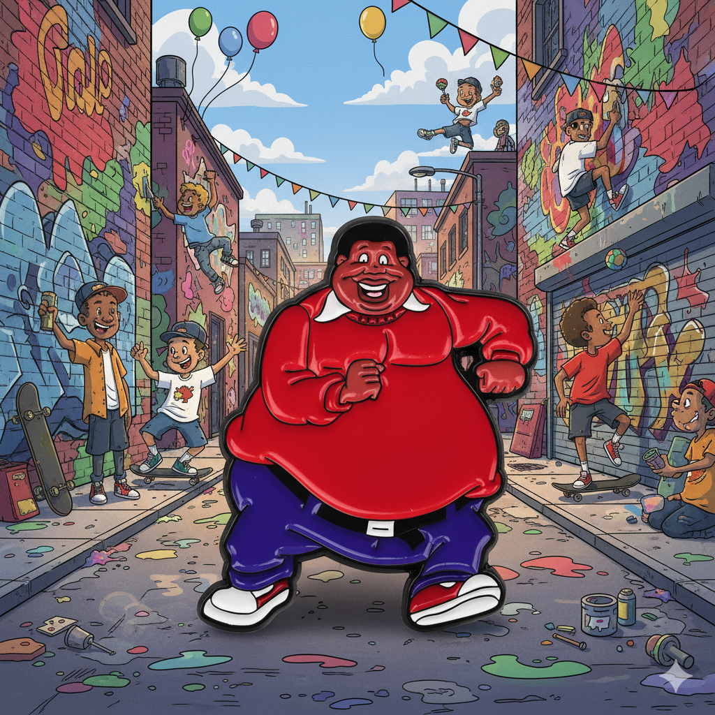 Fat Albert Disco Enamel Pin – Retro Dancing Cartoon Style Collectible Gift