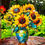Thumbnail: "Sunflower Bouquet Stained Glass-Style Acrylic Suncatcher - 9in Vibrant Window Decor"