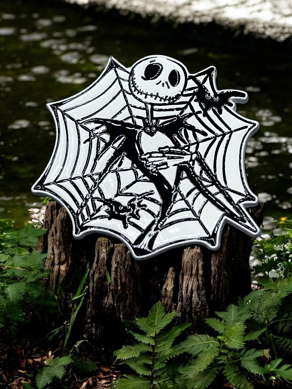 Jack Skellington Enamel Pin – Nightmare Before Christmas Spider Web Design