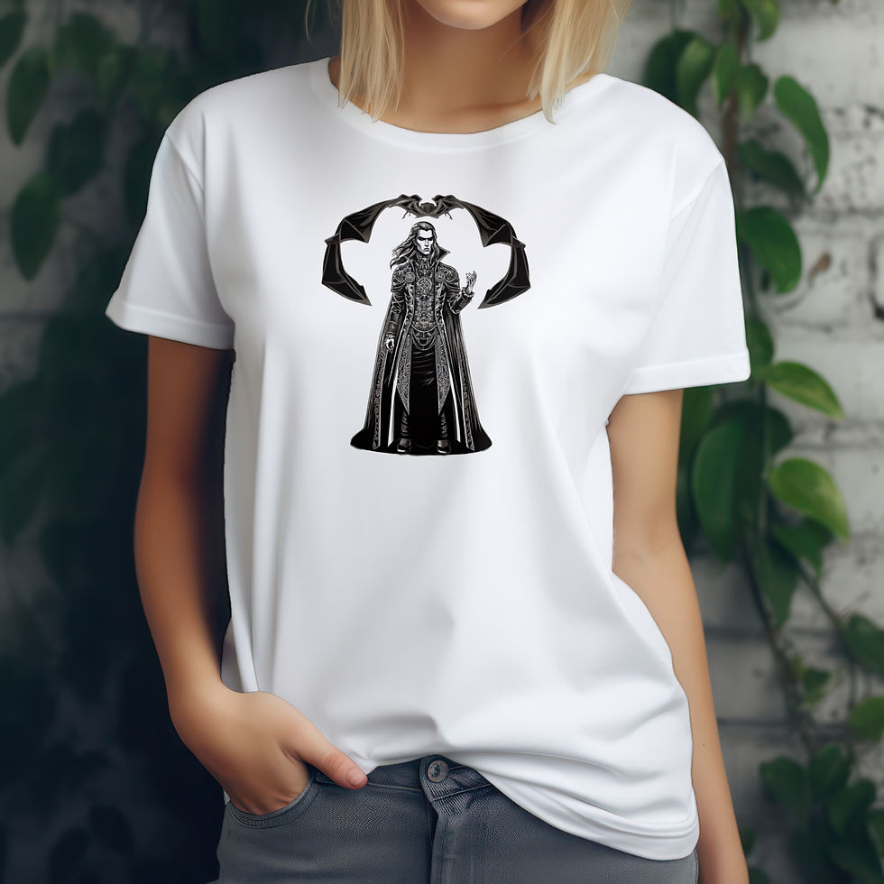 Gothic Vampire Lord T-Shirt 100% Cotton Dark Fantasy Tee L-3X
