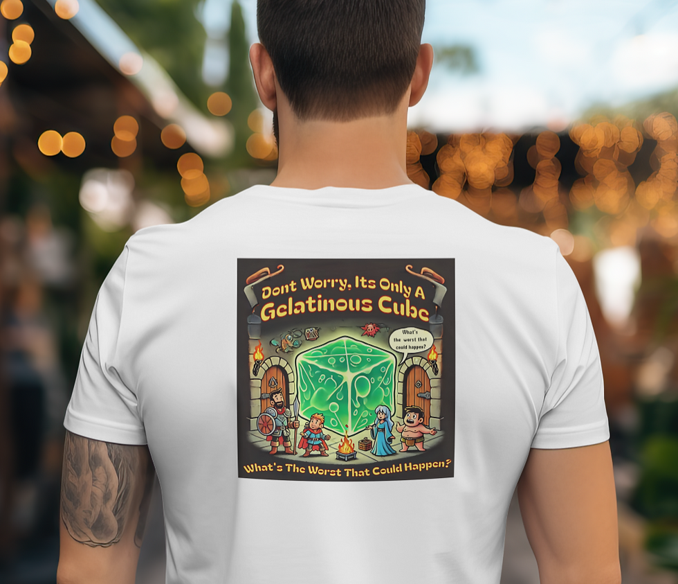 D&D Gelatinous Cube Graphic T-Shirt – Funny RPG Dungeon Scene