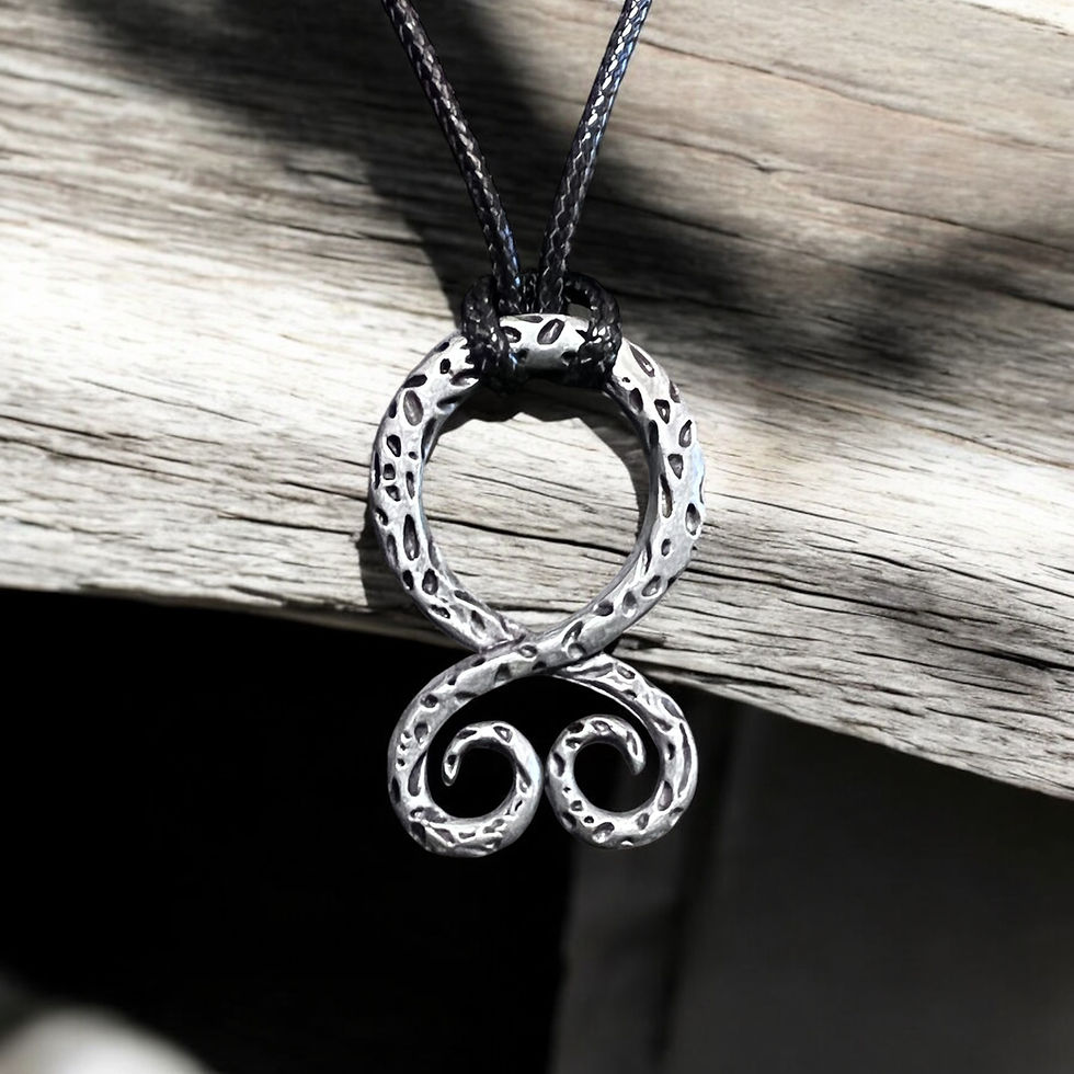 Rustic Infinity Pendant with Textured Spiral Design