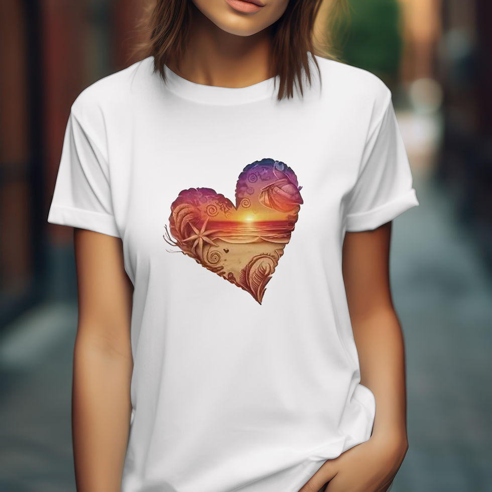 Beach Sunset Heart T-Shirt