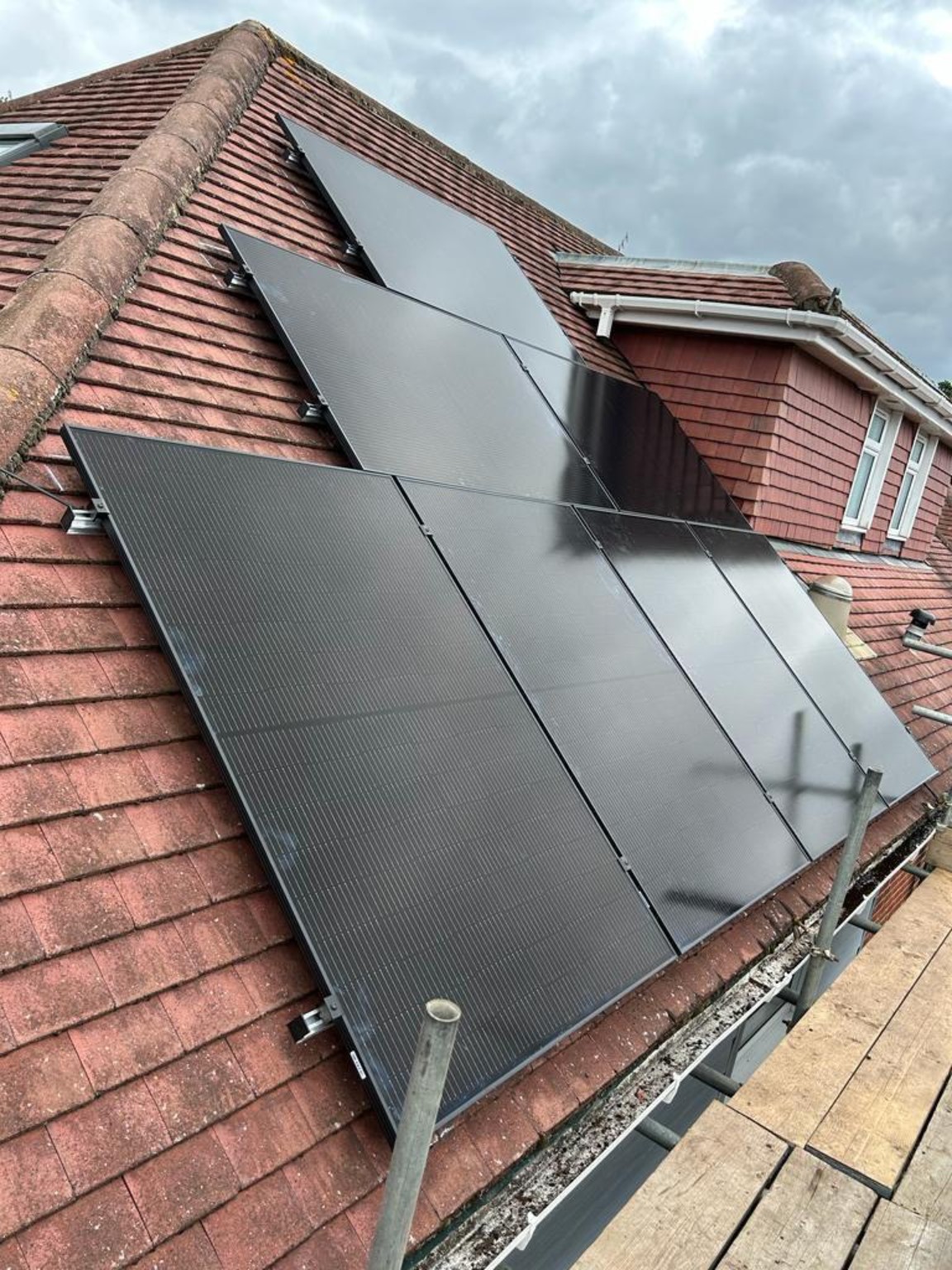 Solar panels fitted around a dormer roof