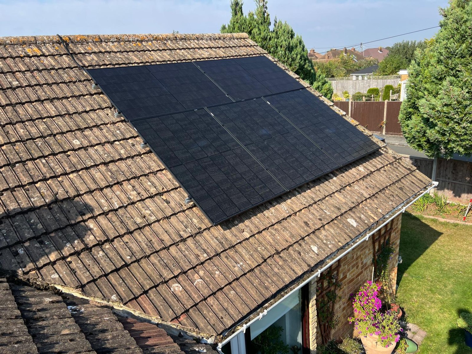 Solar panels on a bungalow roof