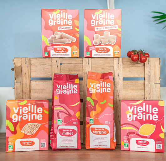 Une partie de la gamme sorgho et millet, crédit photo Vieille Graine