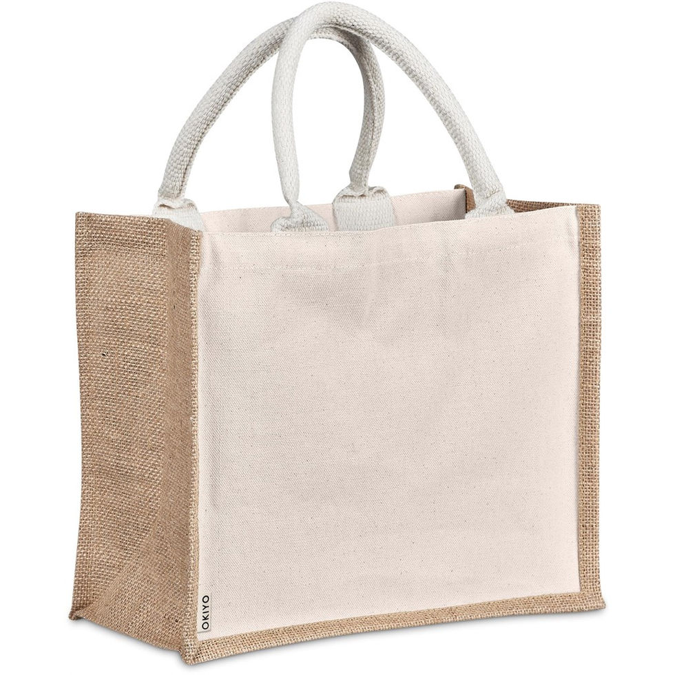 Okiyo Chinsai Midi Jute & Cotton Tote Plain
