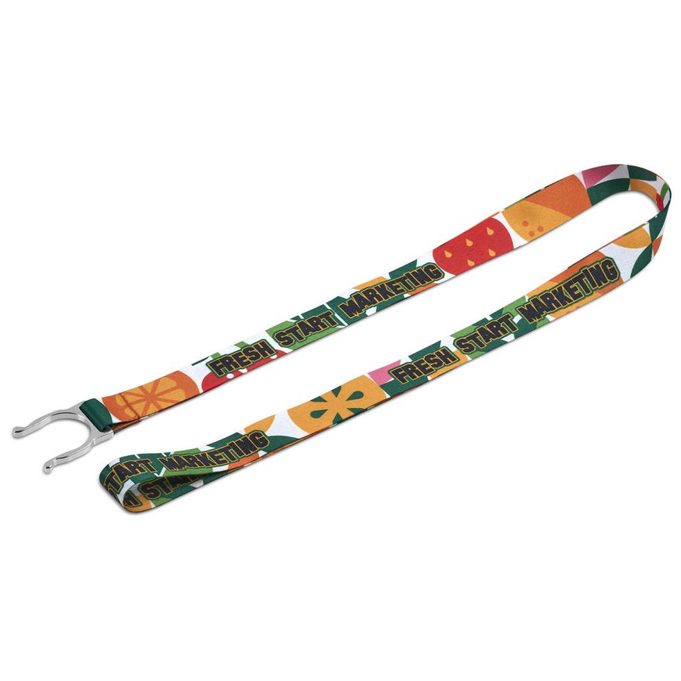 Dbl-Sided Sublimated Satin Bottle Lanyard Design