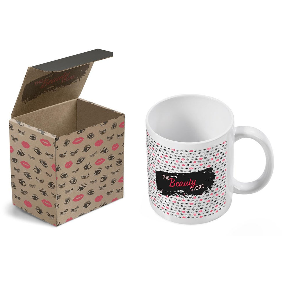 Blank Canvas Mug in Bianca Custom Digital Print Gift Box Branded