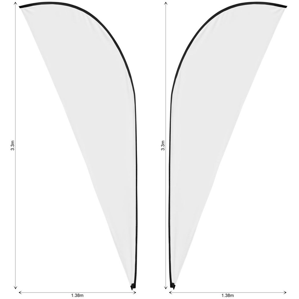 3m Sublimated Sharkfin Dbl-Sided Flying Banner Plain