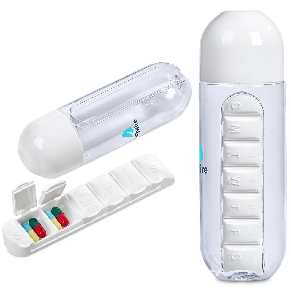 Altitude Vita-Stream Pill Box Plastic Water Bottle - 600ml Branded