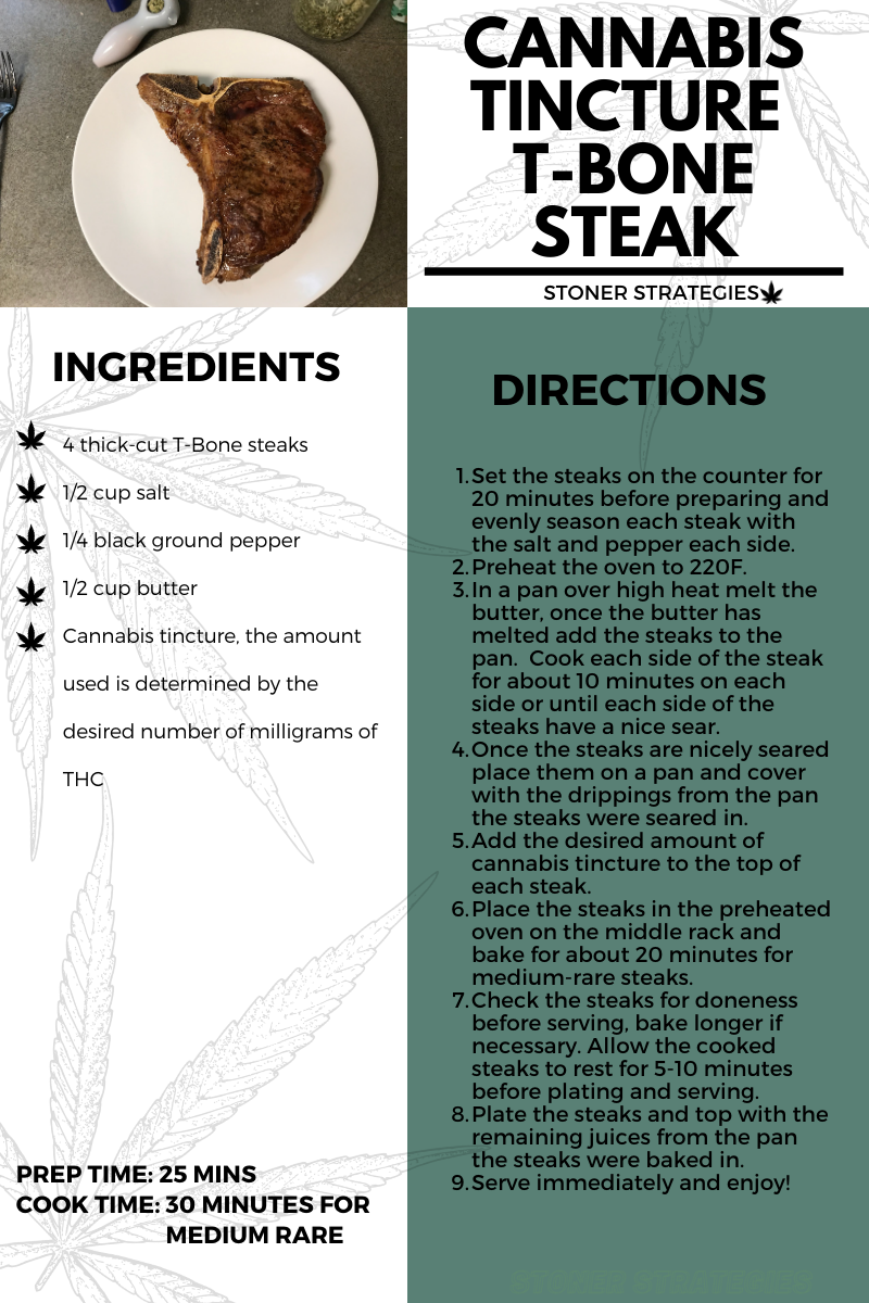 Cannabis Tincture T-Bone Steak Edibles Recipe Stoner Strategies