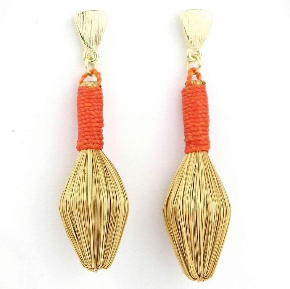 Dangle Golden Grass Cocoon Earrings