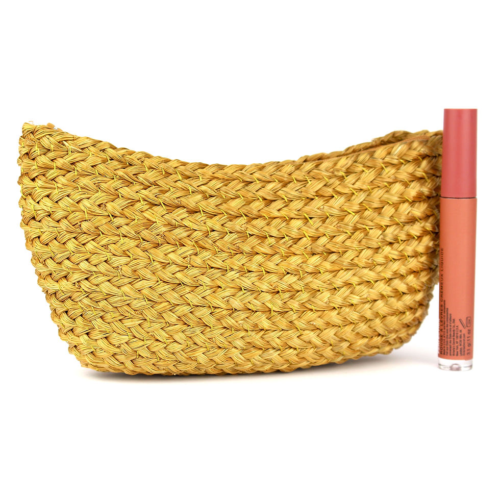 Golden Grass Boat Shape Cosmetic Case