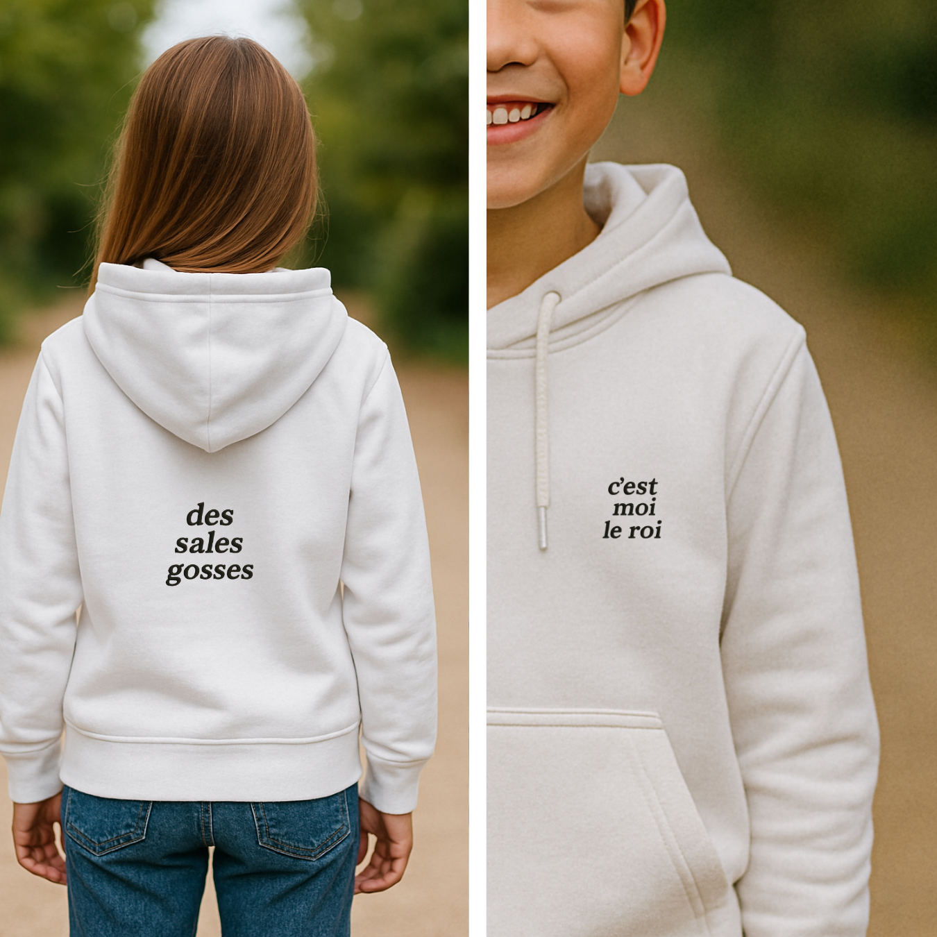 Sweat-shirt broderie coeur et dos enfant