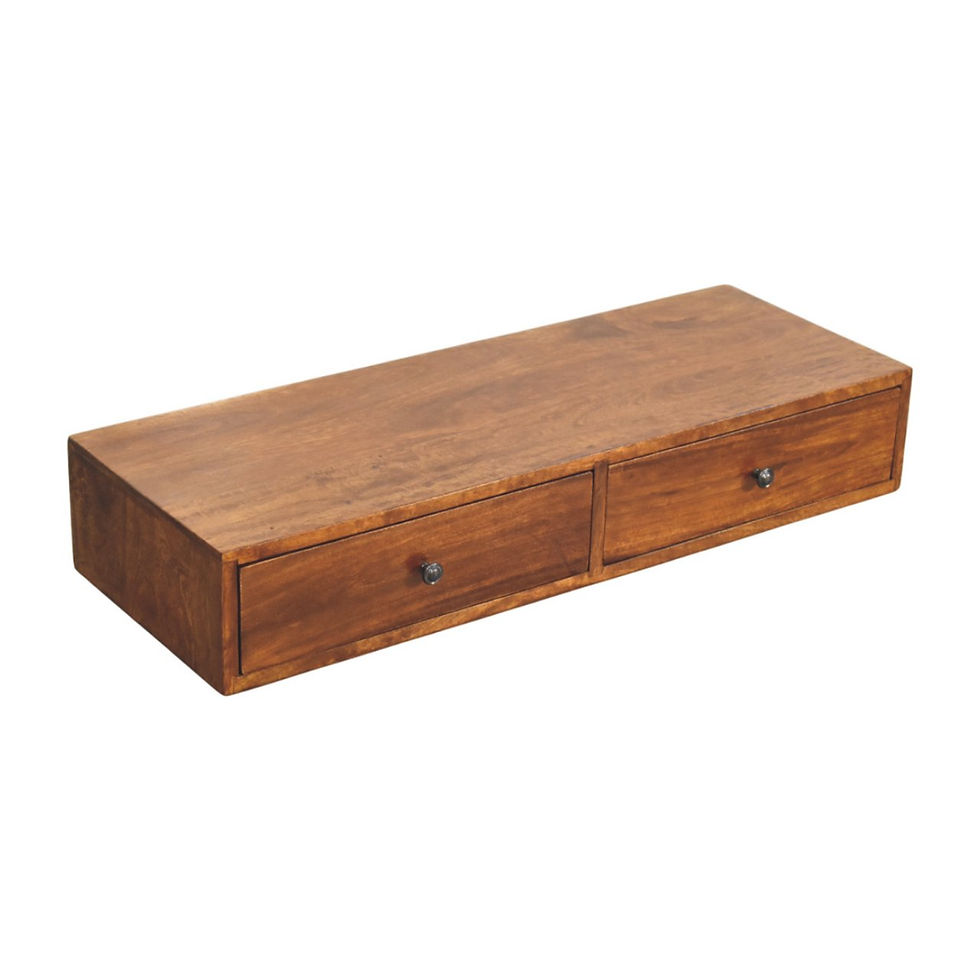Thumbnail: Lunar 2 Drawer Chestnut Wall Mounted Console