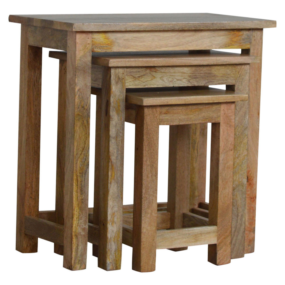 Thumbnail: Country Solid Wood Stool Set of 3