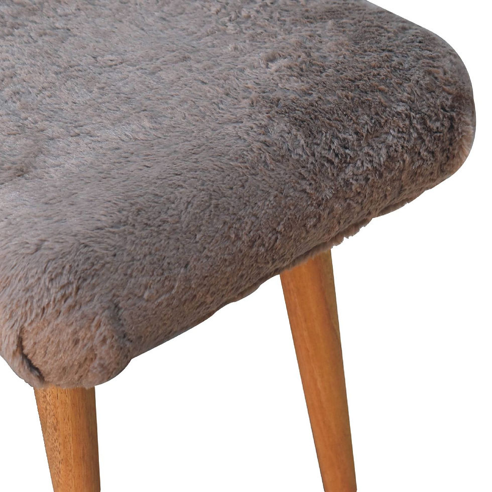 Thumbnail: Mocha Faux Fur Curved Bench