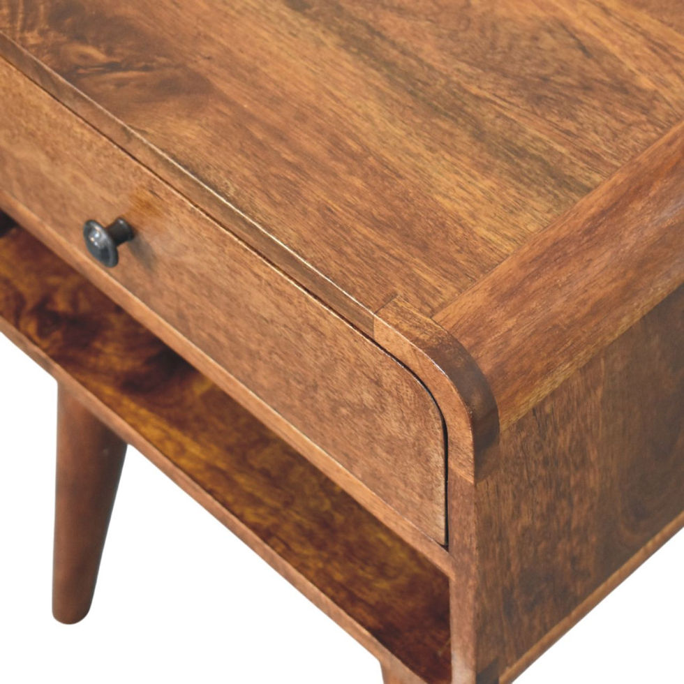 Thumbnail: Avora Chestnut Nightstand with Drawer and open slot