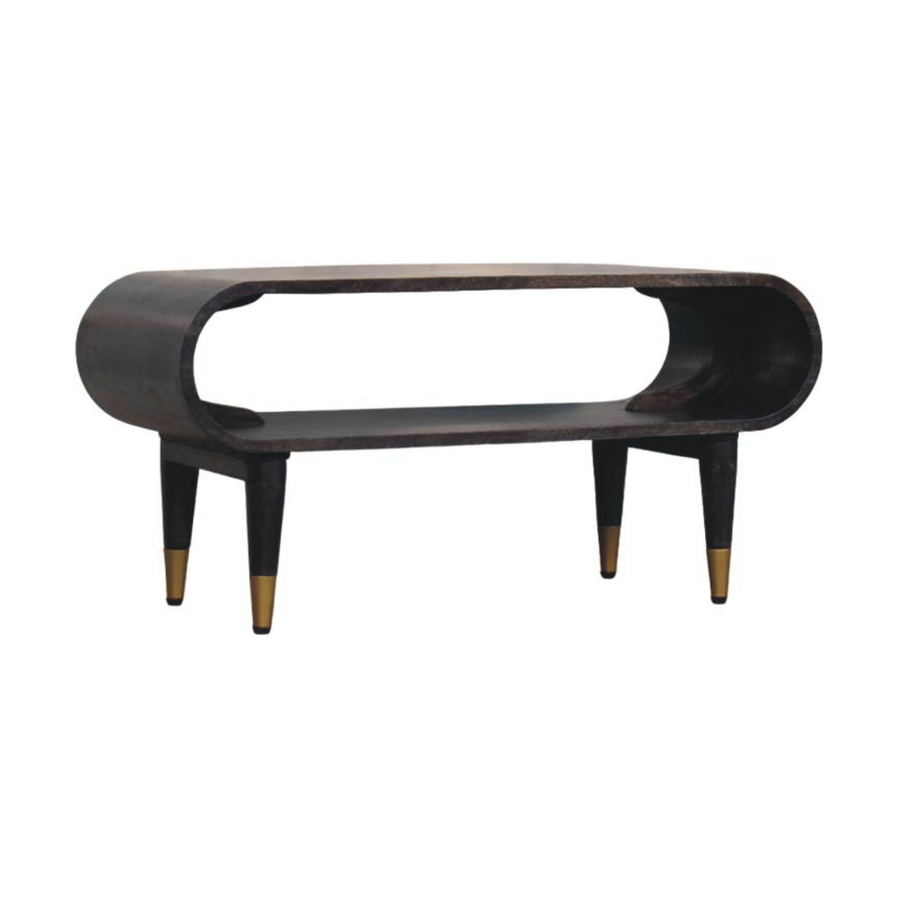 Curved Edge Media with Brass Accents