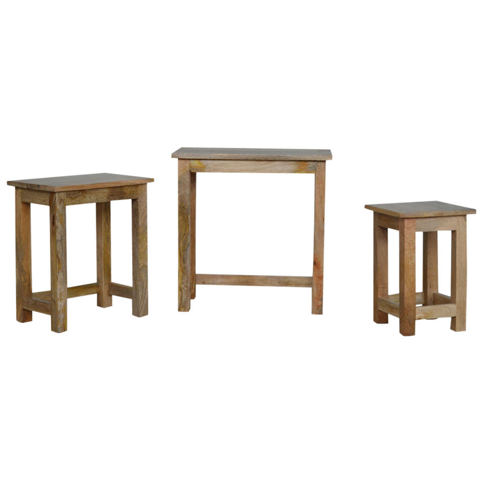 Thumbnail: Country Solid Wood Stool Set of 3