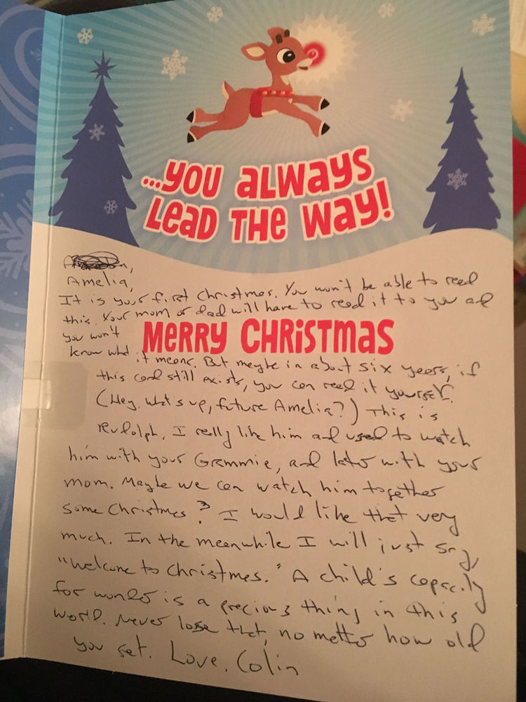 First Christmas card for niece's first Christmas