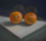 Two oranges still life pastel