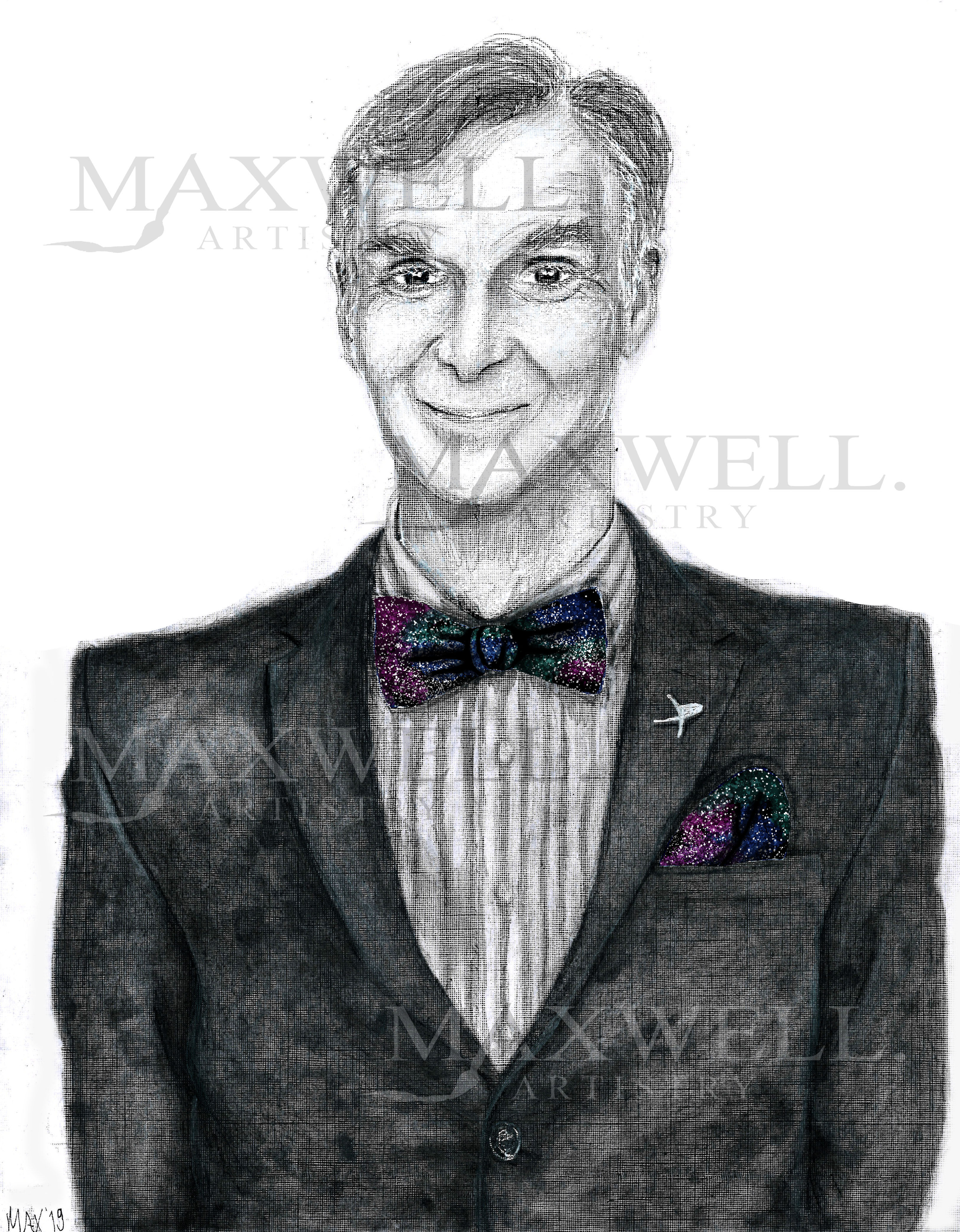 Bill Nye Space Portrait Print