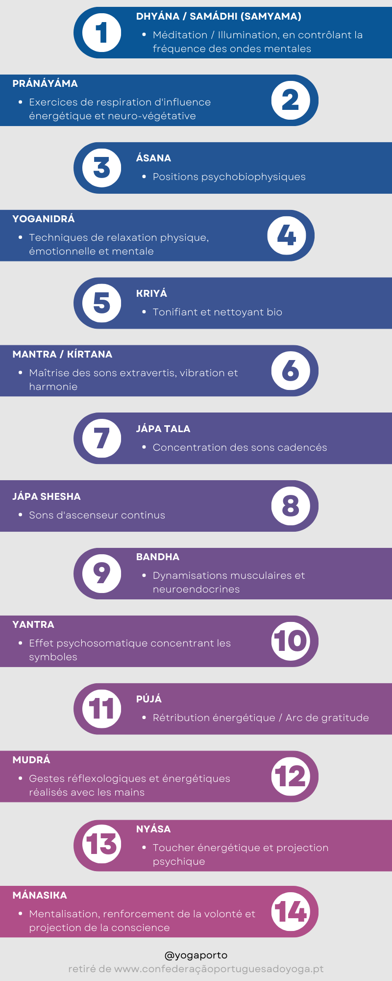 As 14 disciplinas técnicas do yoga