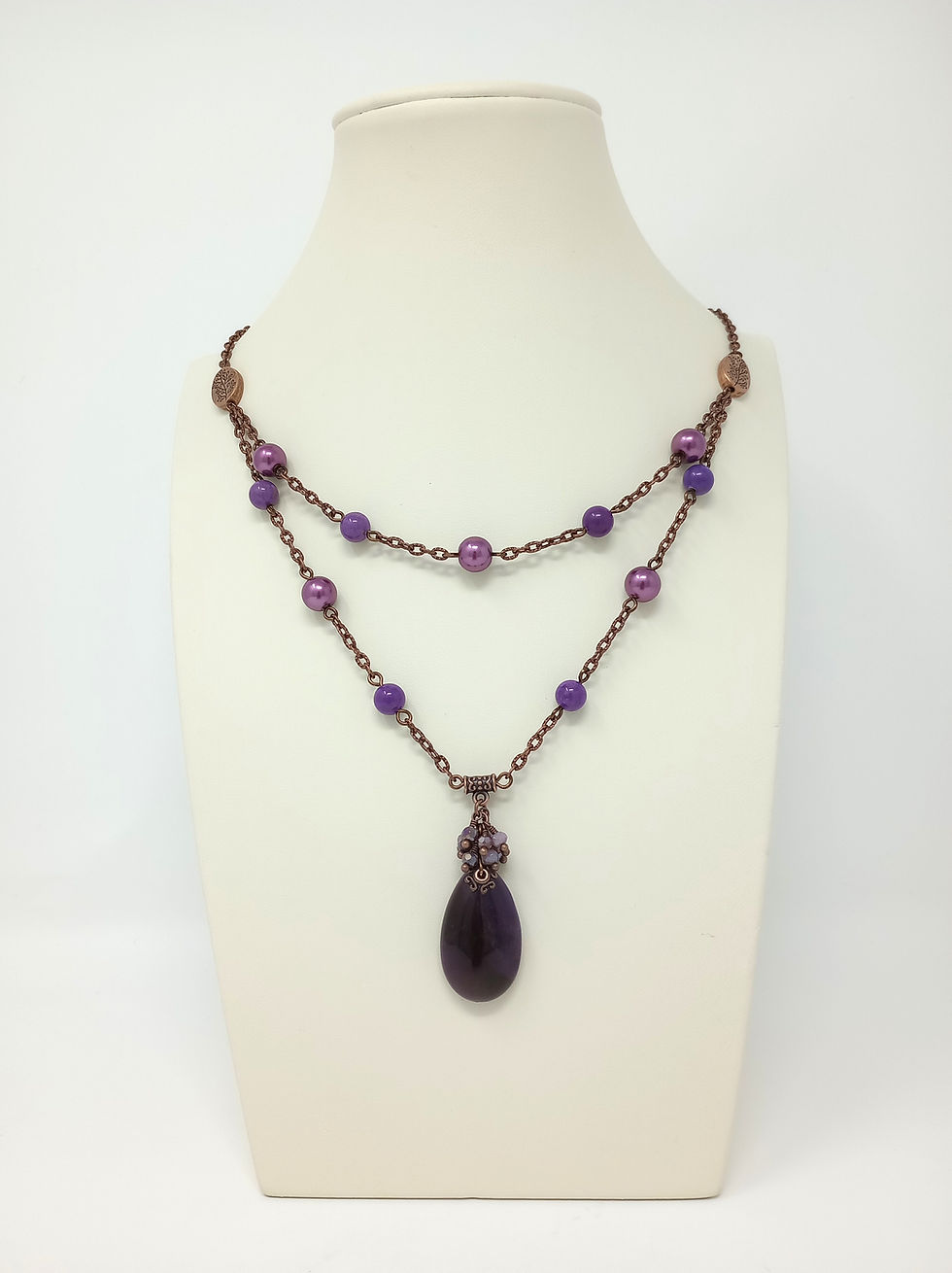 Thumbnail: Double Strand Amethyst Jewelry Set