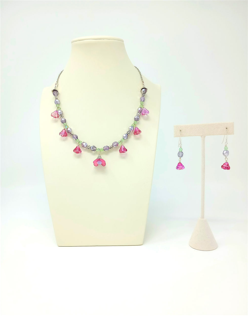 Pink Floral Jewelry Set