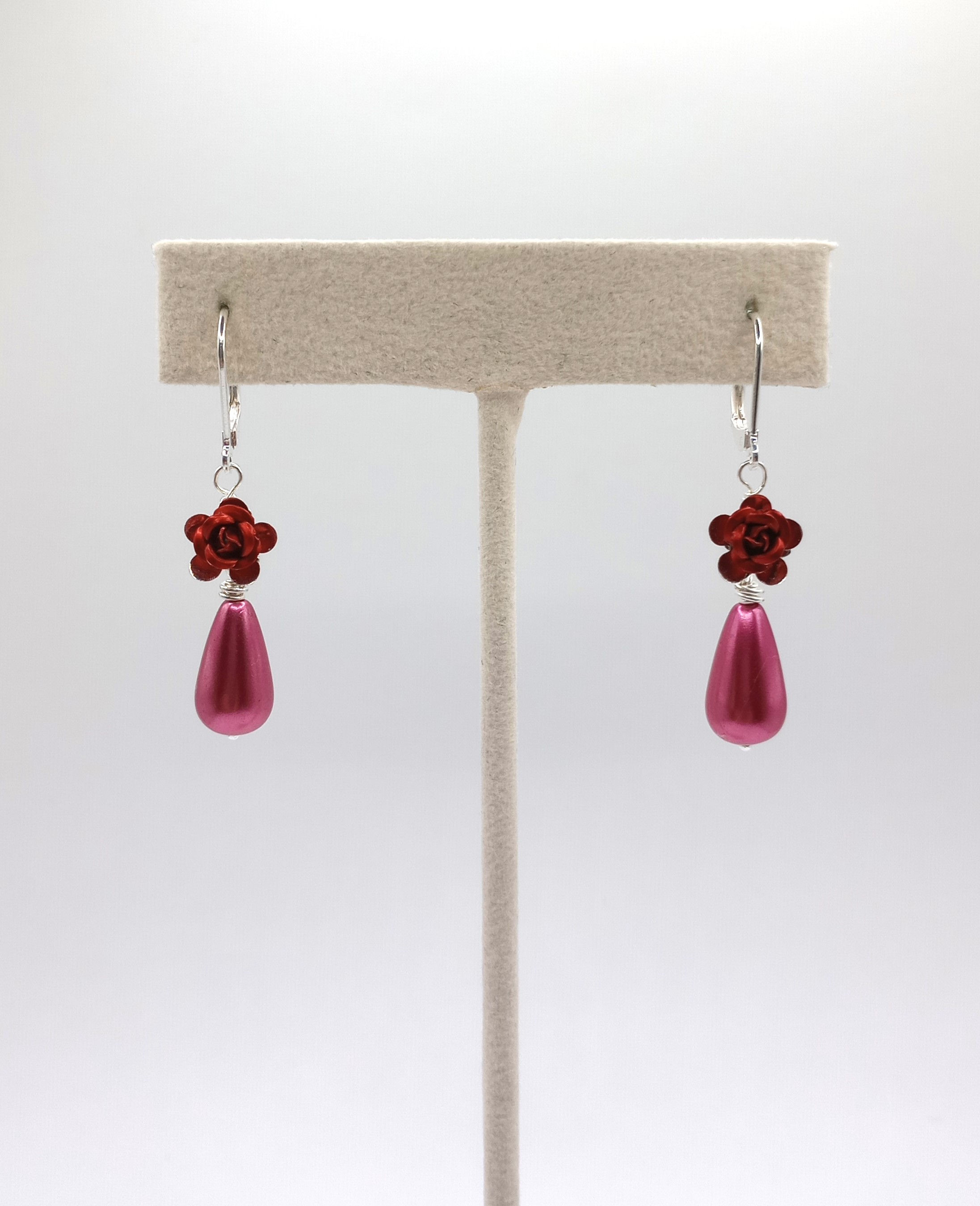 Dainty Rose Drop Earrings